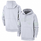 Los Angeles Rams Nike NFL 100TH 2019 Sideline Platinum Therma Pullover Hoodie White,baseball caps,new era cap wholesale,wholesale hats